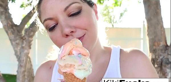  Kiki has a sexy, messy time with some ice cream